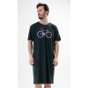 Pánská noční košile s krátkým rukávem Old bike (Barva tmavě zelená, Velikost 2XL)