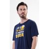 Pánská noční košile s krátkým rukávem Life is beer (Barva tmavě modrá, Velikost M)