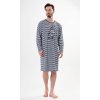 Pánská noční košile s dlouhým rukávem Plachetnice (Barva tmavě modrá, Velikost L)