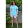 Dámské pyžamo šortky Ellie (Barva světle tyrkysová, Velikost S)