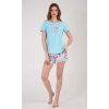 Dámské pyžamo šortky Ellie (Barva světle tyrkysová, Velikost S)