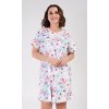 Dámská noční košile s krátkým rukávem Elen (Barva lososová, Velikost 1XL)