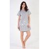 Dámská noční košile s krátkým rukávem Leontýna (Barva světle šedá, Velikost S)