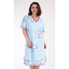Dámská noční košile s krátkým rukávem Veronika (Barva světle modrá, Velikost 1XL)