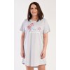 Dámská noční košile s krátkým rukávem Casandra (Barva korálová, Velikost 1XL)