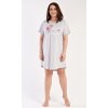 Dámská noční košile s krátkým rukávem Casandra (Barva korálová, Velikost 1XL)