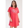 Dámská noční košile s krátkým rukávem Casandra (Barva korálová, Velikost 1XL)