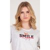 Dámská noční košile s krátkým rukávem Méďa Smile (Barva jahodová, Velikost S)