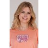 Dámská noční košile s krátkým rukávem Super girl (Barva korálová, Velikost S)