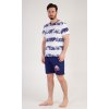 Pánské pyžamo šortky Hawaii (Barva tmavě modrá, Velikost M)