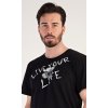 Pánské pyžamo šortky Live your life (Barva černá, Velikost S)