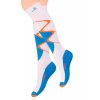 Dámské lyžařské ponožky 010/903 STEVEN (Velikost 36/38, Barva bílá-modrá)