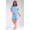 Dámská noční košile s krátkým rukávem Bára (Barva světle modrá, Velikost 1XL)