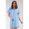 Dámská noční košile s krátkým rukávem Bára (Barva světle modrá, Velikost 1XL)