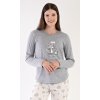 Dámské pyžamo dlouhé Forest party (Barva šedá, Velikost XL)