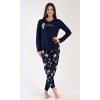 Dámské pyžamo dlouhé Méďa (Barva tmavě modrá, Velikost XL)