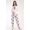 Dámské pyžamo dlouhé Anežka (Barva světle šedá, Velikost XL)