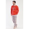 Pánské pyžamo dlouhé Santa (Barva červená, Velikost M)