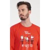 Pánské pyžamo dlouhé Santa (Barva červená, Velikost M)