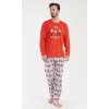 Pánské pyžamo dlouhé Santa (Barva červená, Velikost M)