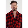 Pánský župan se šálovým límcem Kostka (Barva červená, Velikost M)