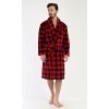 Pánský župan se šálovým límcem Kostka (Barva červená, Velikost M)