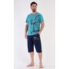 Pánské pyžamo bermudy Dominik (Barva mentolová, Velikost XL)