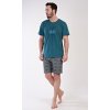 Pánské pyžamo šortky Adam (Barva tmavě zelená, Velikost M)