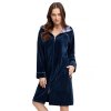 Dámský župan s kapucí 389/31 LUNA (Velikost M, Barva granát (modrá))