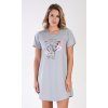 Dámská noční košile s krátkým rukávem Butterfly (Barva šedá, Velikost S)