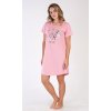 Dámská noční košile s krátkým rukávem Butterfly (Barva šedá, Velikost S)