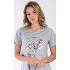 Dámská noční košile s krátkým rukávem Butterfly (Barva šedá, Velikost S)