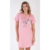 Dámská noční košile s krátkým rukávem Butterfly (Barva šedá, Velikost S)