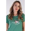 Dámská noční košile s krátkým rukávem Beautiful (Barva smaragdová, Velikost S)