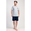 Pánské pyžamo šortky Sea (Barva šedá, Velikost M)