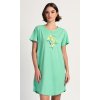 Dámská noční košile s krátkým rukávem Paula (Barva zelená, Velikost M)
