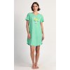 Dámská noční košile s krátkým rukávem Paula (Barva zelená, Velikost M)