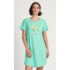 Dámská noční košile s krátkým rukávem Paula (Barva zelená, Velikost M)
