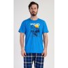 Pánské pyžamo kapri Wild life (Barva modrá, Velikost 1XL)