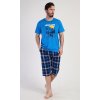 Pánské pyžamo kapri Wild life (Barva modrá, Velikost 1XL)