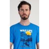 Pánské pyžamo kapri Wild life (Barva modrá, Velikost 1XL)