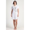 Dámské domácí šaty s krátkým rukávem Sarah (Barva světle šedá, Velikost XXL)