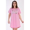 Dámská noční košile s krátkým rukávem Sabina (Barva lososová, Velikost 1XL)
