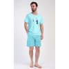 Pánské pyžamo šortky Rybář (Barva mentolová, Velikost M)