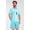Pánské pyžamo šortky Rybář (Barva mentolová, Velikost M)