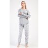 Dámské pyžamo dlouhé Peříčko (Barva šedá, Velikost L)