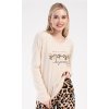 Dámské pyžamo dlouhé Laura (Barva smetanová, Velikost XXL)