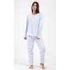 Dámské pyžamo dlouhé Nature lover (Barva světle modrá, Velikost 4XL)