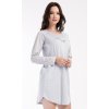 Dámské domácí šaty s dlouhým rukávem Good night (Barva šedá, Velikost S)