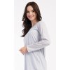 Dámské domácí šaty s dlouhým rukávem Good night (Barva šedá, Velikost S)
